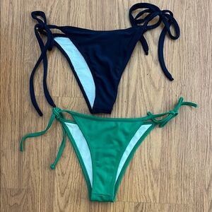 Stylish Navy Blue and Green Mix-match Bikini Bottoms